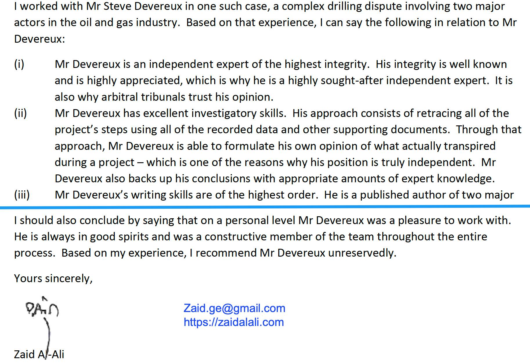 Testimonial from Zaid Al-Ali